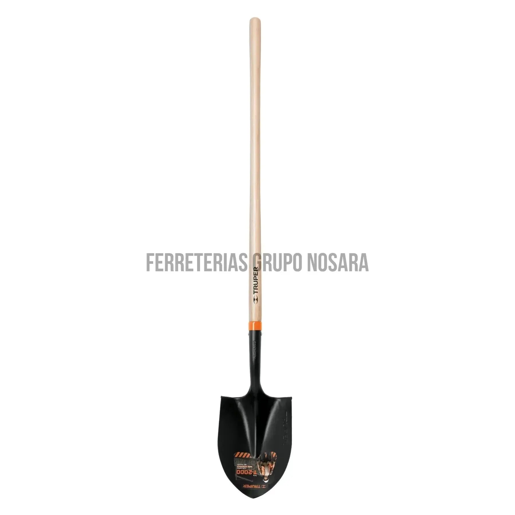 Pala redonda T-2000, mango largo 45", Truper / 17175-