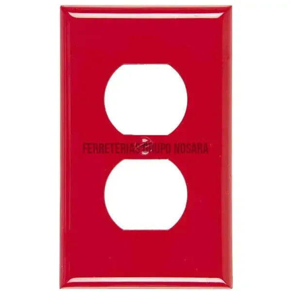 EAGLE PLACA PLASTICA ROJO P/TOMA DOBLE / 2132RD-