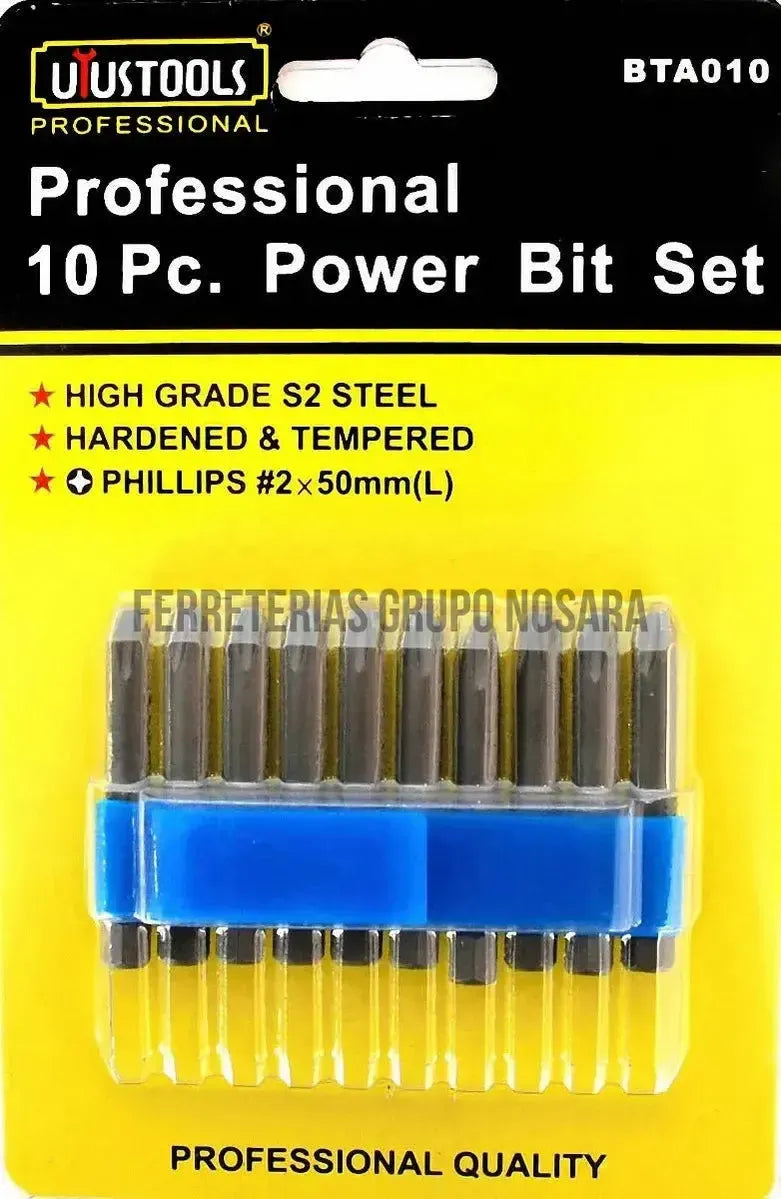SET 10 PUNTAS PHILLIPS 50MM PARA TALADRO UYUSTOOLS-
