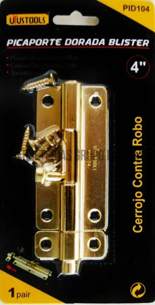 PICAPORTE DORADO 4″-