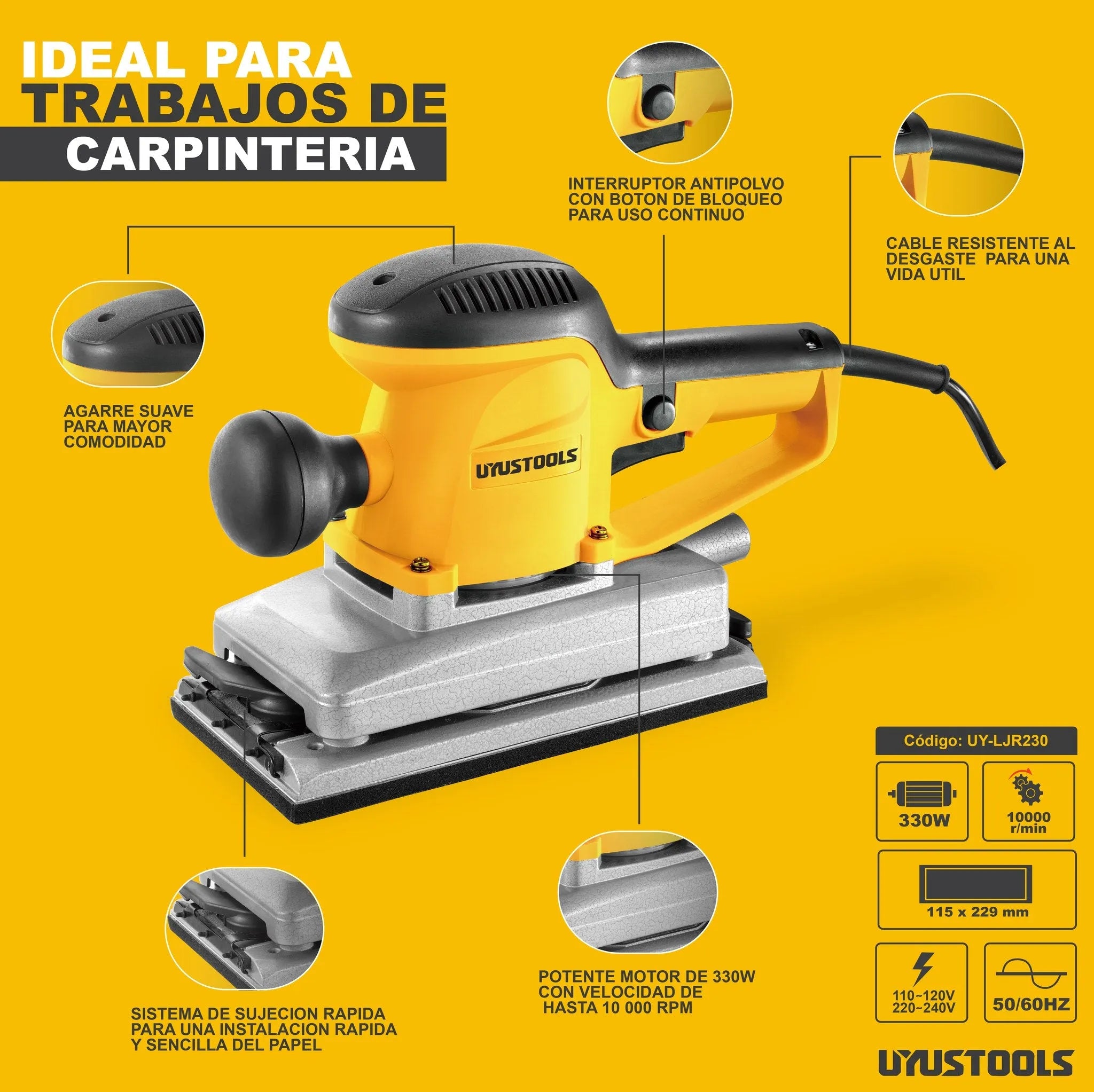 LIJADORA ORBITAL /115X230 330W UY-LJR230