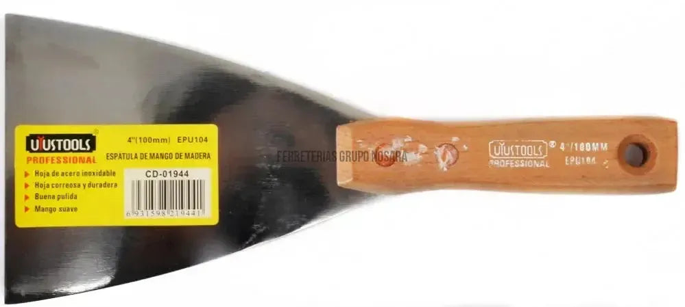 ESPATULA 4″ ACERO INOX M/MADERA UYUSTOOLS-