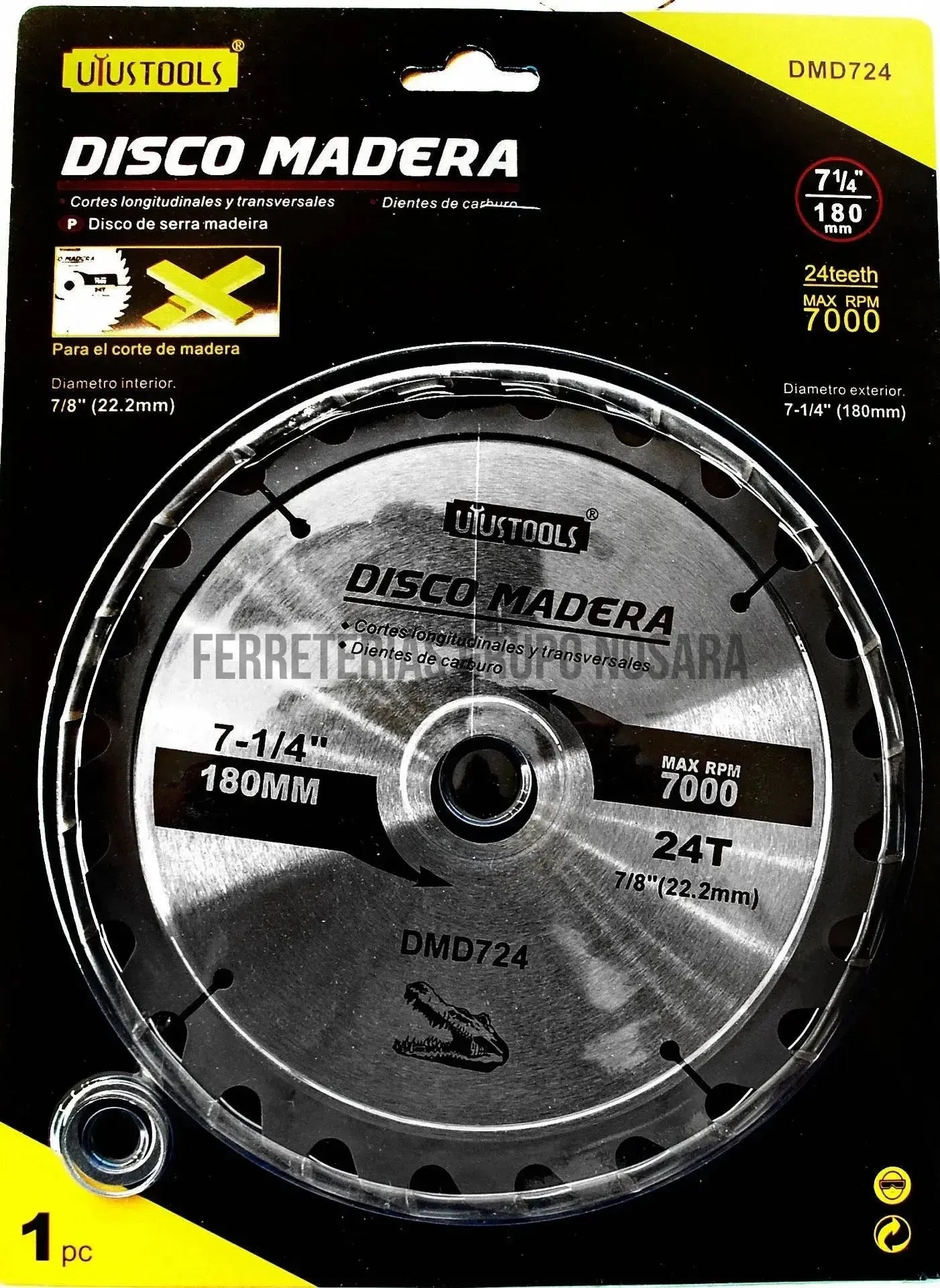 DISCO SIERRA 7 1/4″ MADERA X 24 DTES-