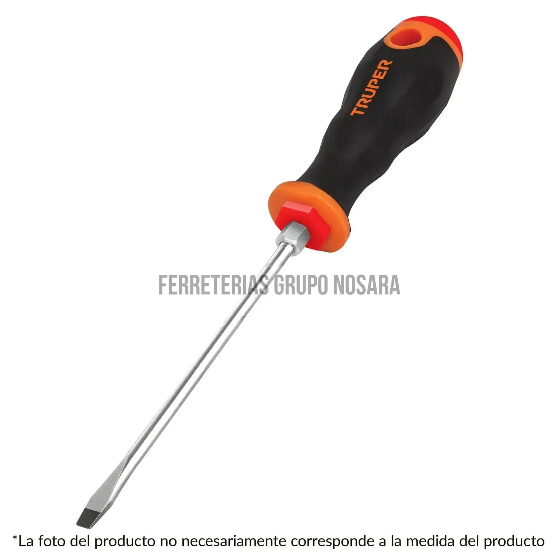 Desarmador plano 1/4' x 4' mango Comfort Grip, Truper / 13998-