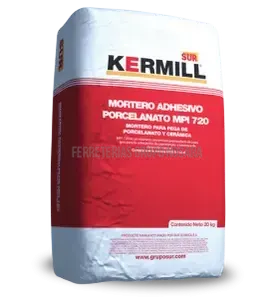 Mortero adhesivo para porcelanato y ceramica MPI 720 20 kg Sur 39720720K2 (GRIS)-