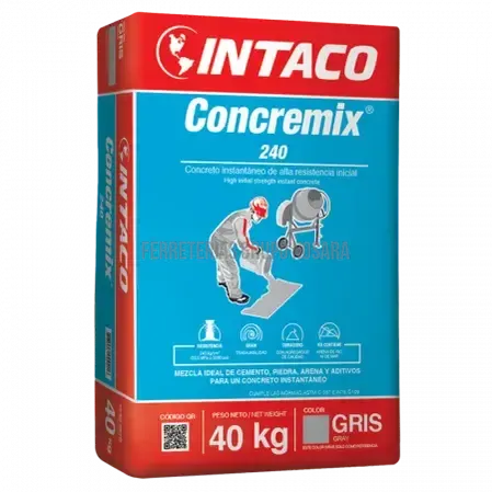 Concreto seco ConcreMix 240 saco 40 kg Intaco (gris)-