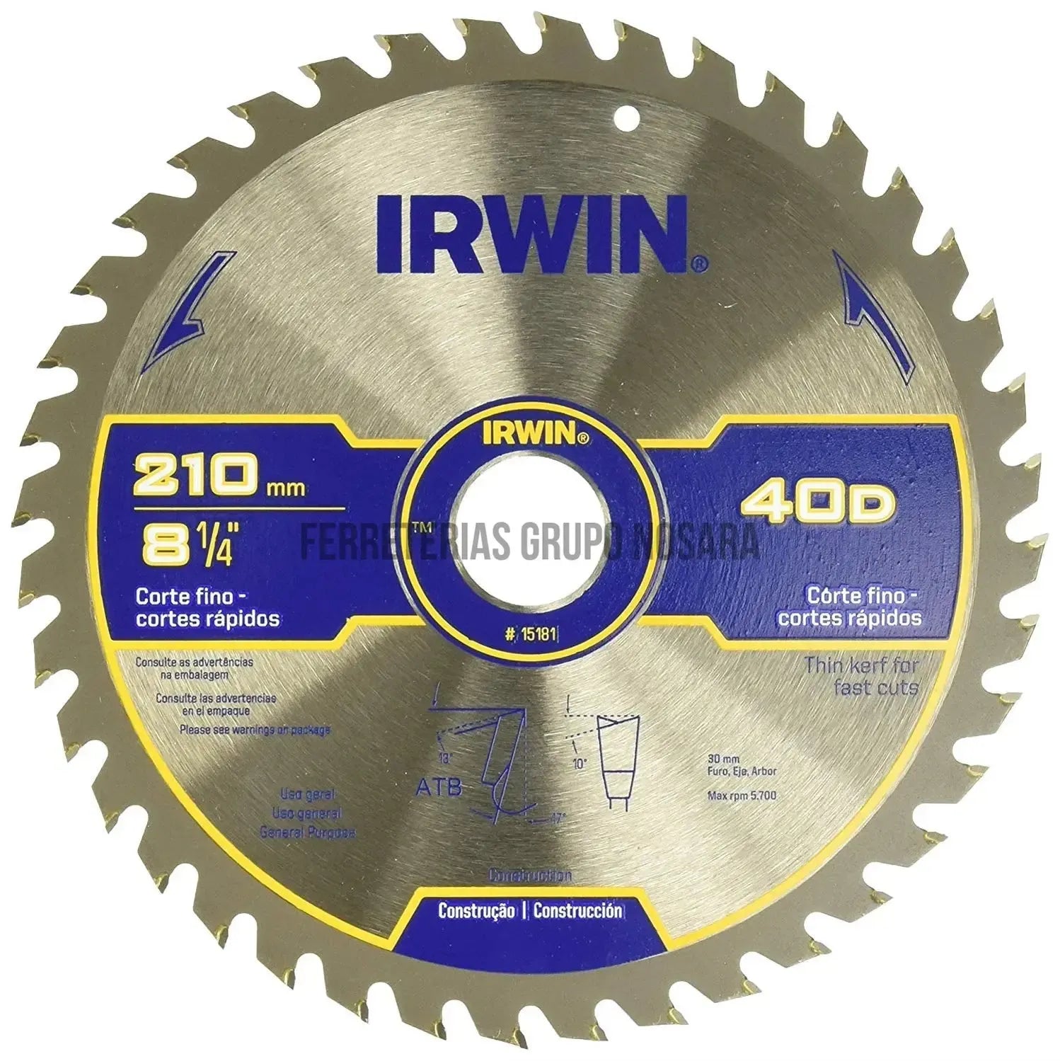 IRWIN DISCO SIERRA 8 1/4 X 40 210MM 1518-