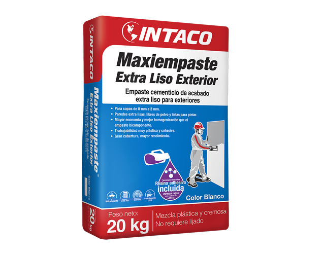 Pasta cementicia Maxiempaste extra lisa para exterior saco 20 kg Intaco (blanco)-