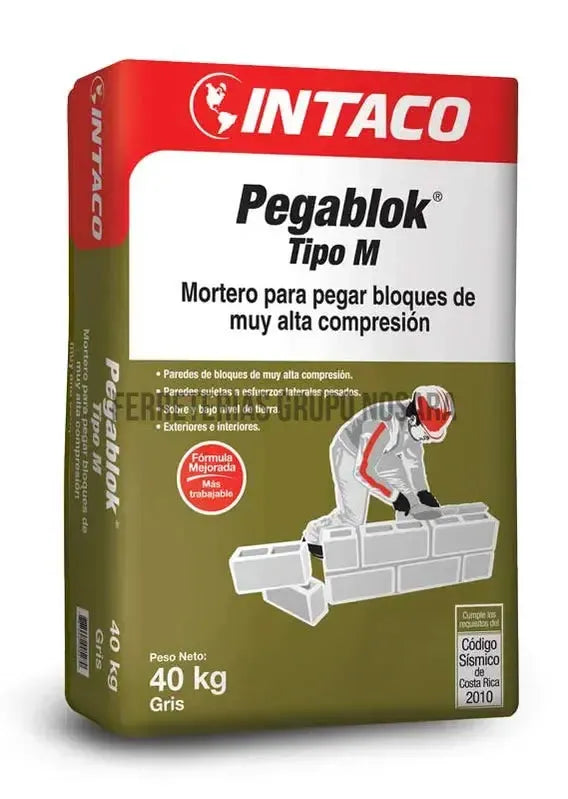 MORTERO PEGABLOCK TIPO M 40KG INTACO-