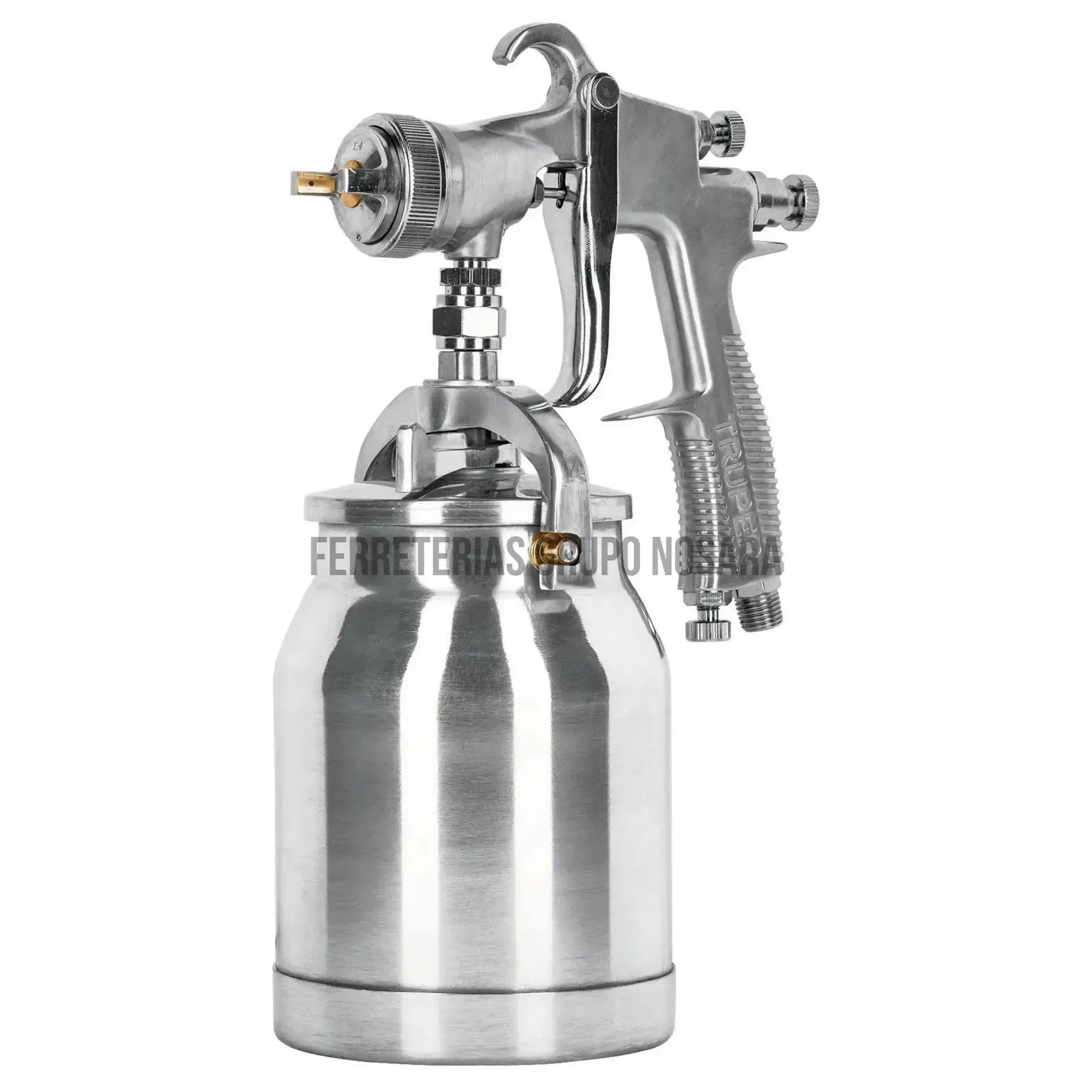 Pistola p/pintar succión HVLP vaso aluminio, 1.4 mm, Truper / 14084-