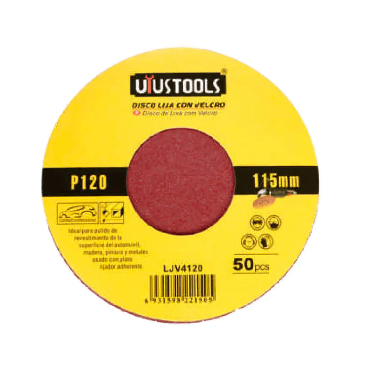 SET 50 UN DISCO LIJA CON VELCRO 7″ #60 UYUSTOOLS (VENTA UNITARIA)