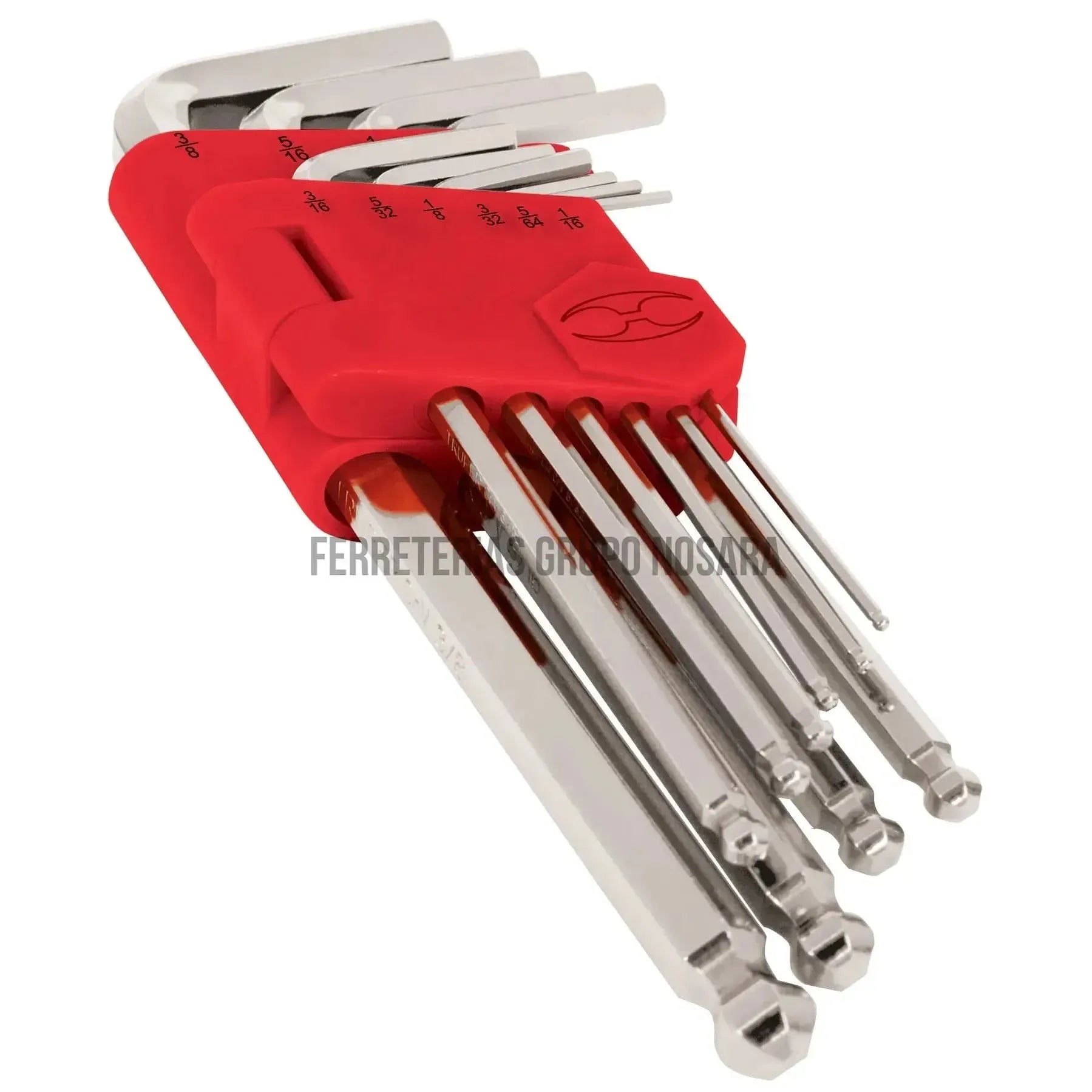 Juego 10 llaves allen largas std punta bola con organizador / 13643-