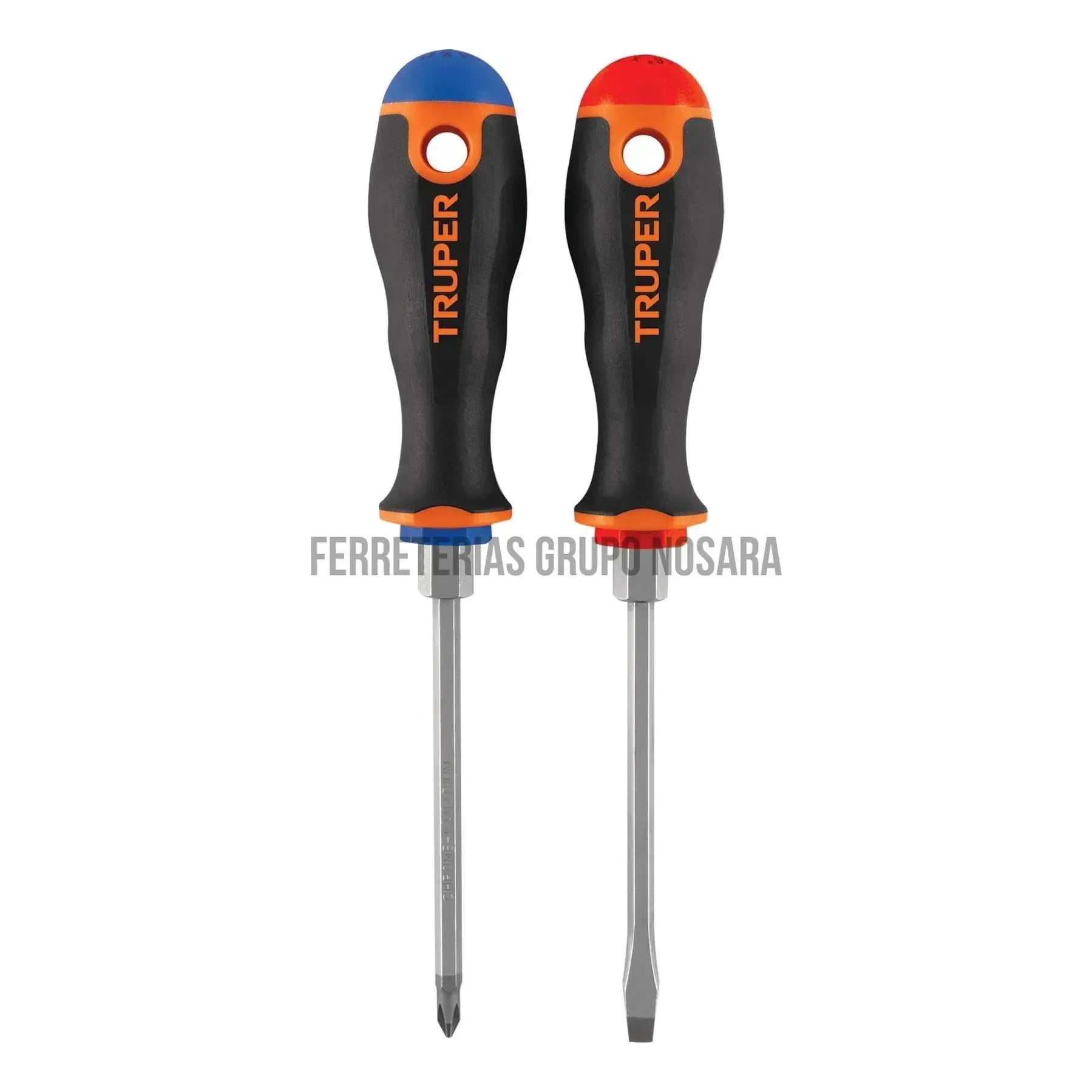 Dúo de desarmadores 3/16" x 4" mango Comfort Grip, Truper / 19623-