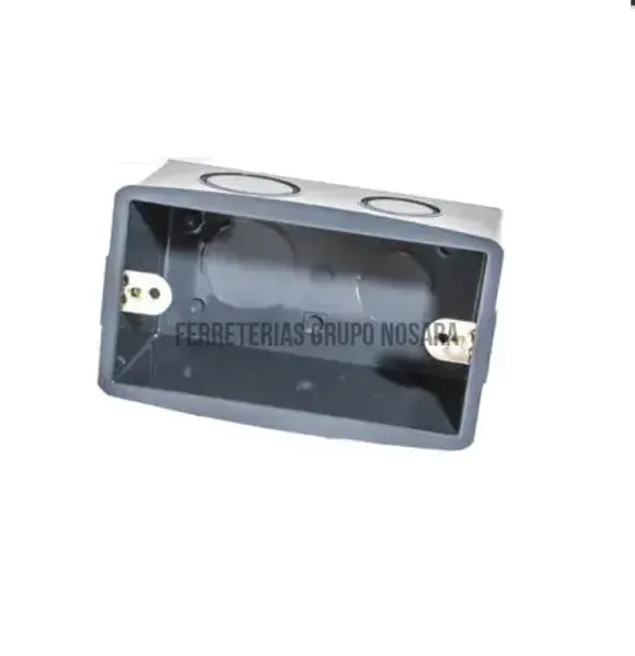 PVC CAJA RECTANGULAR DOBLE FONDO GRIS-