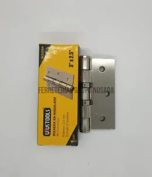 BUTT HINGES 3" X 2.5" USTOOLS B1325SN SATIN NICKLE-