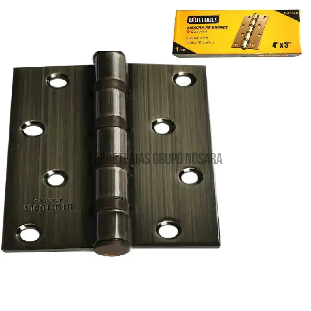 UYUS BISAGRA EN ROLES BRONCE 4’X3′ PAR CAJA-