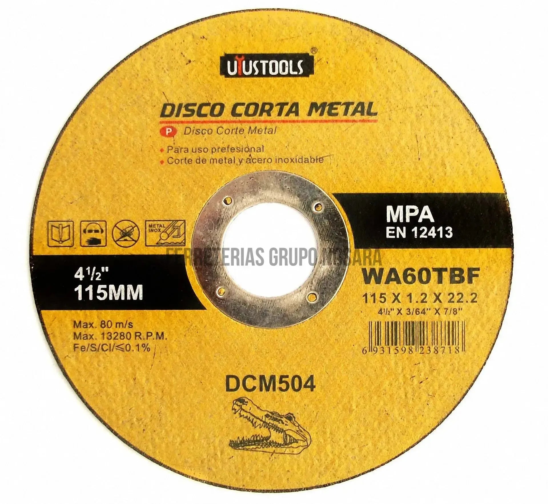 DISCO CORTE METAL 4 1/2″ X 1.2 X 22.2 UYUSTOOLS-