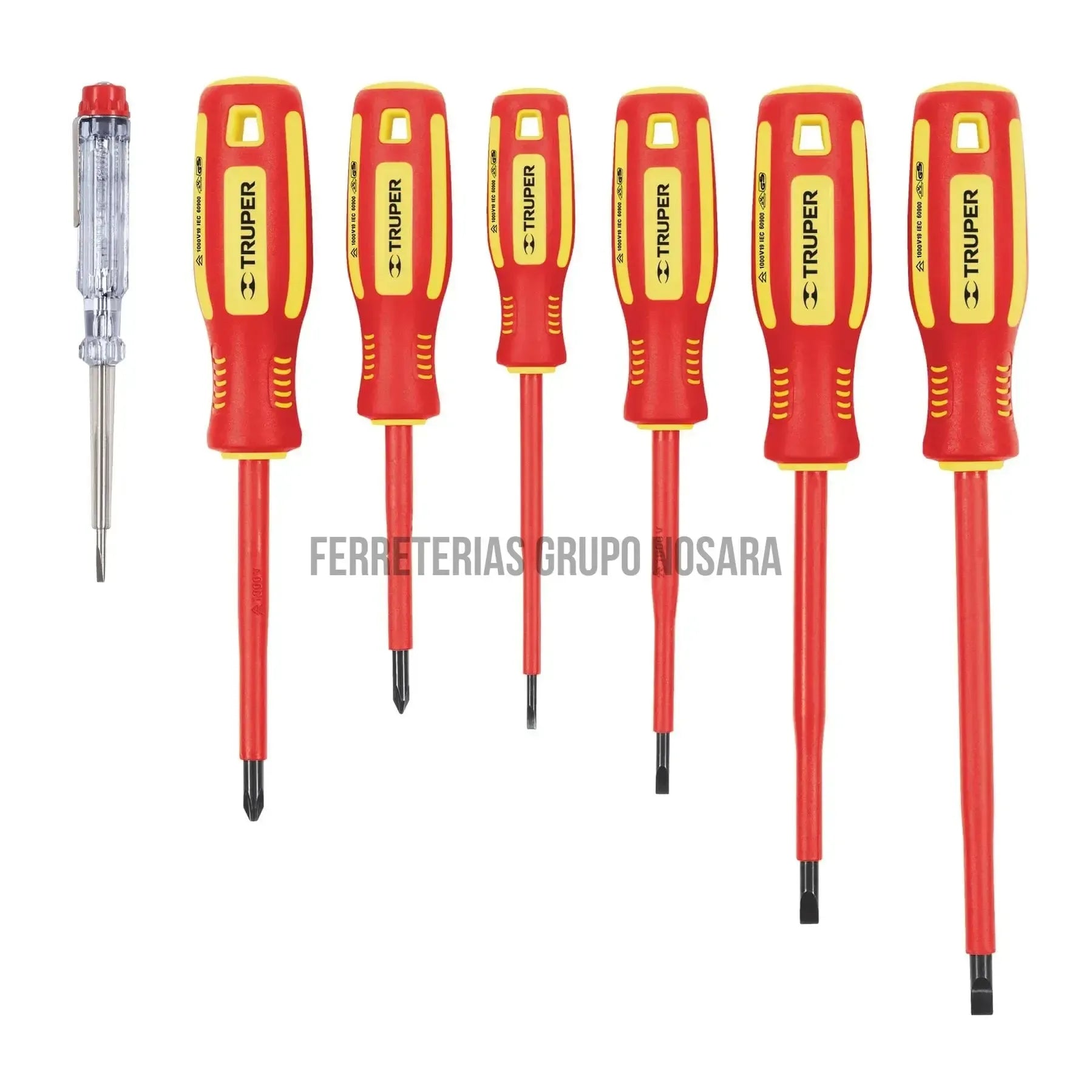 Juego 6 desarmadores dieléctricos y 1 probador de corriente / 14196-