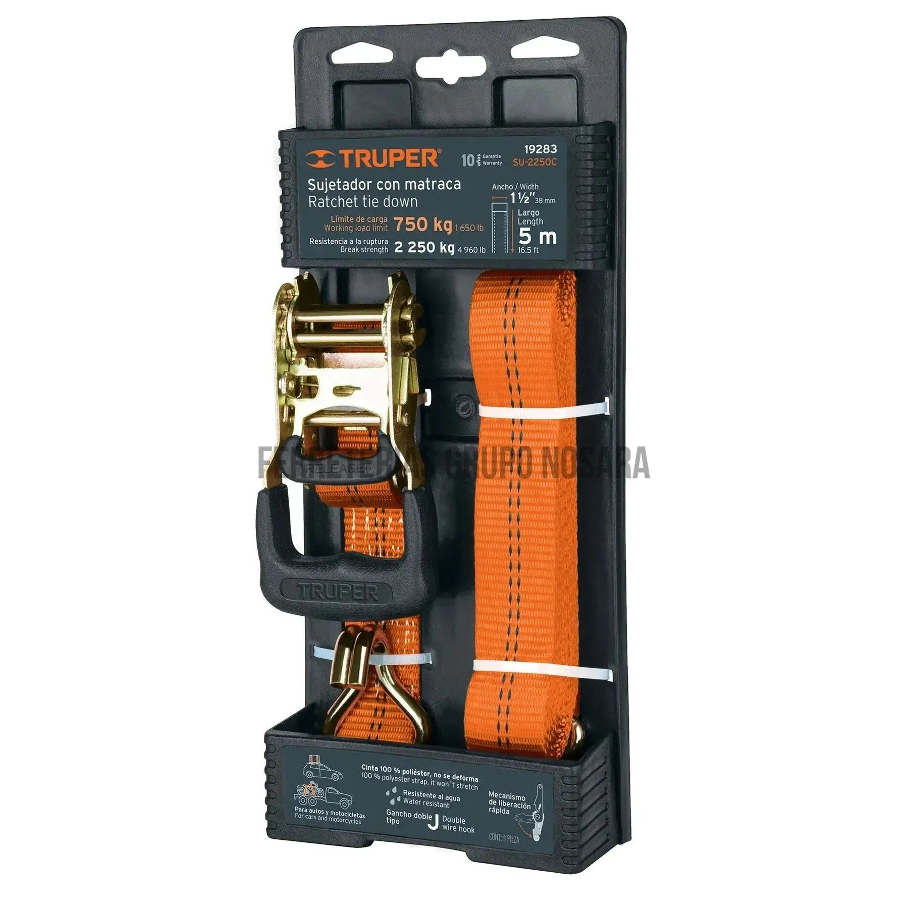 Sujetador con matraca carga máxima 2250 kg, Truper / 19283-
