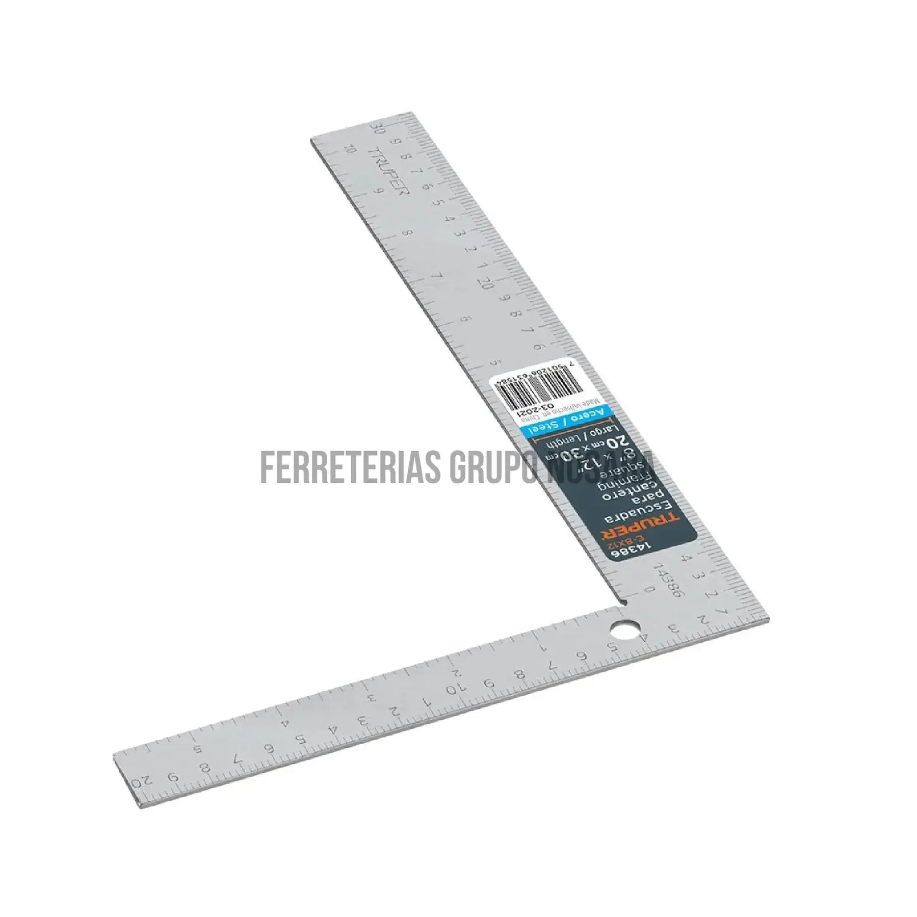 Escuadra 8"x12" de acero para cantero, Truper / 14386-