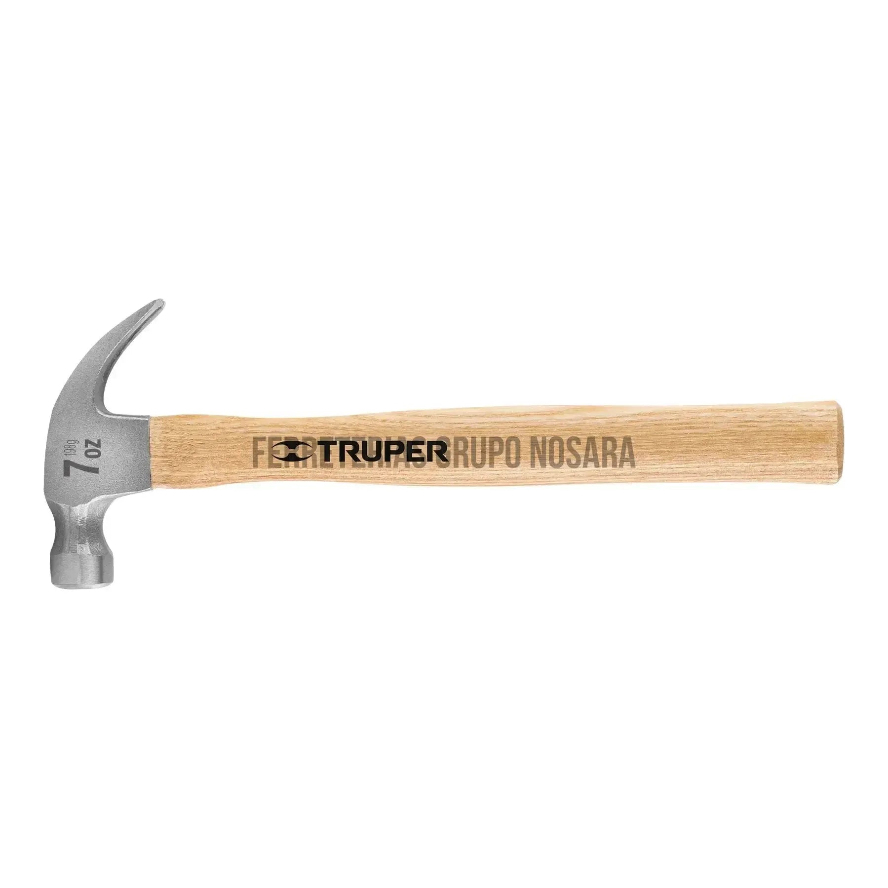 Martillo pulido 7 oz uña curva, mango madera, Truper / 16750-