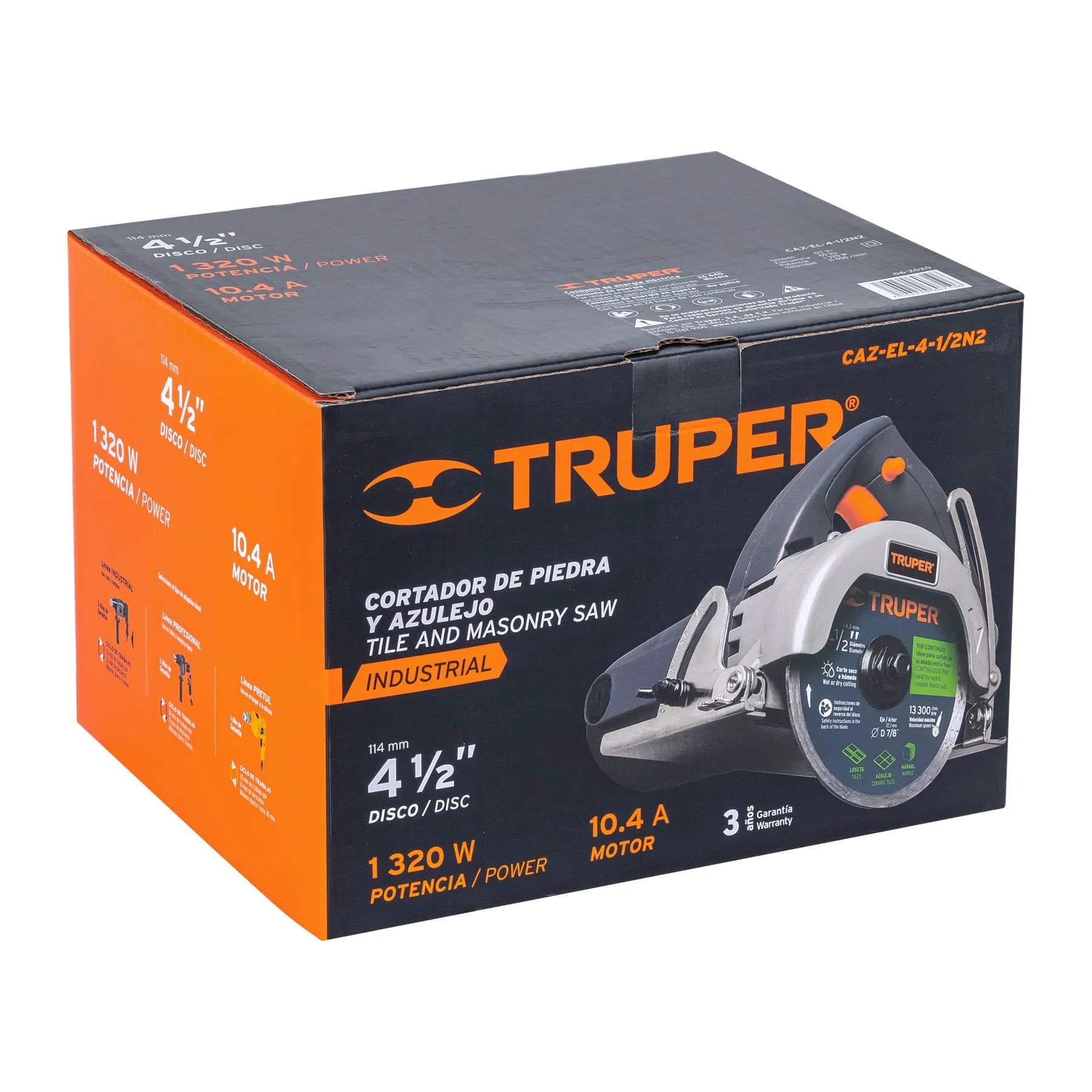 Cortadora eléctrica 4-1/2" para azulejos, 1320W, industrial / 13978