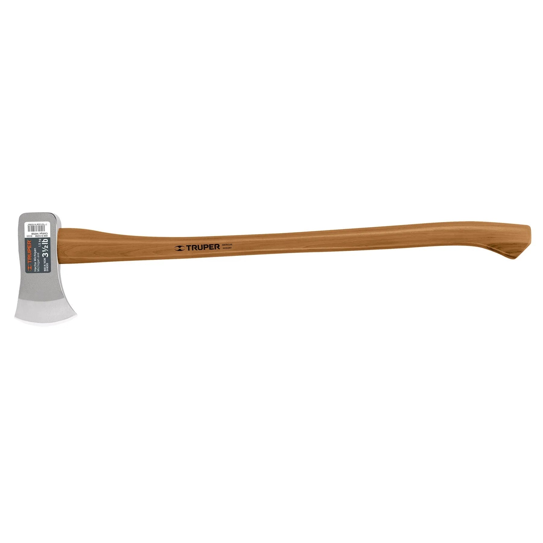 Hacha Michigan 3-1/2 lb, mango de hickory 34", Truper / 14958