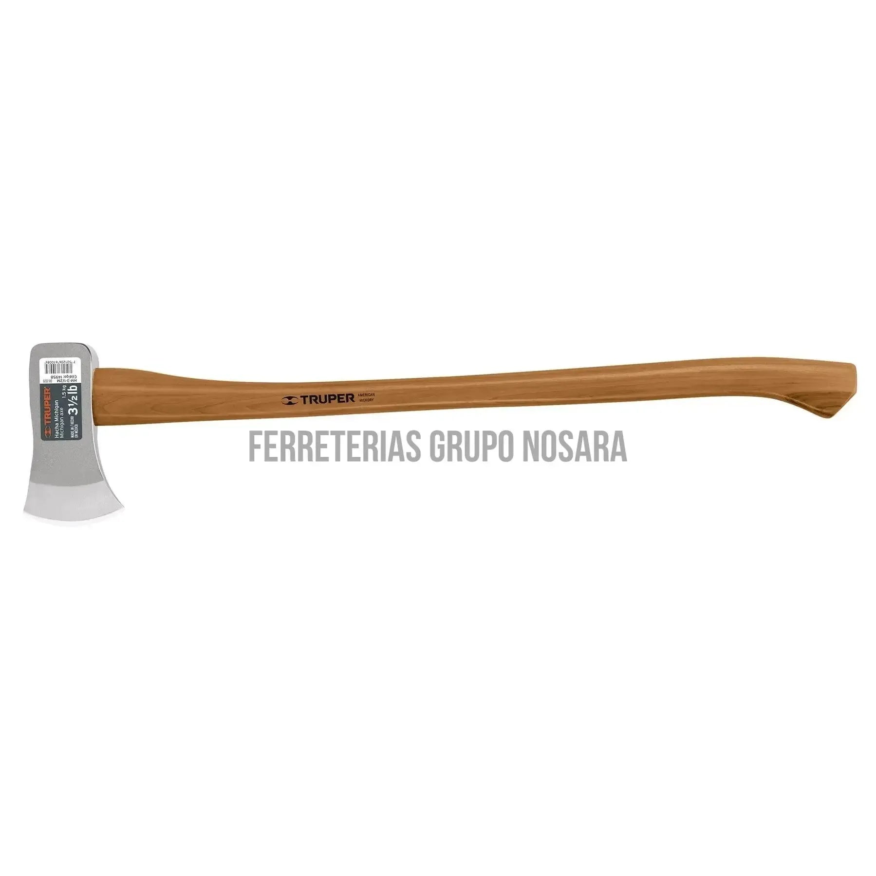 Hacha Michigan 3-1/2 lb, mango de hickory 34", Truper / 14958-