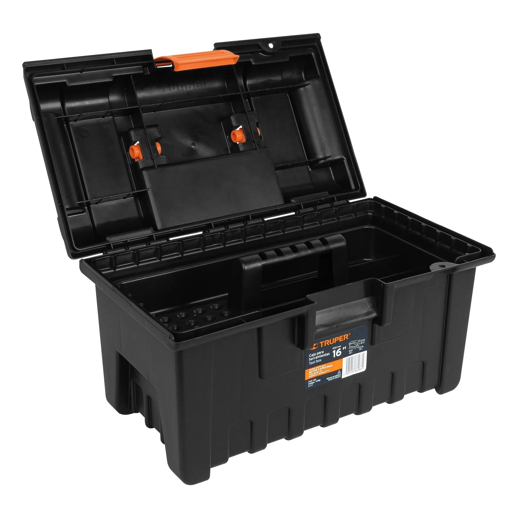Caja para herramienta de 16" sin compartimentos, Truper / 19790