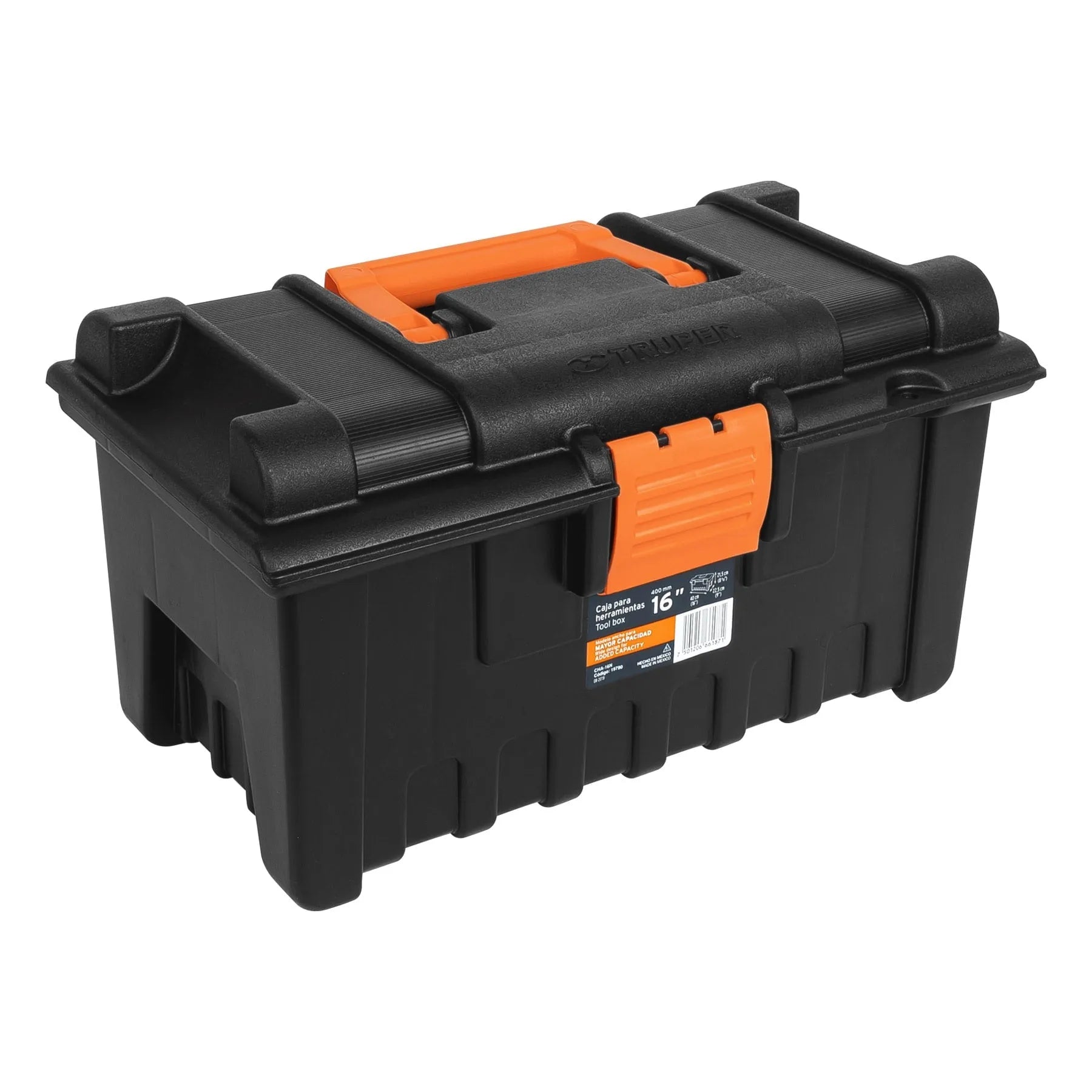 Caja para herramienta de 16" sin compartimentos, Truper / 19790