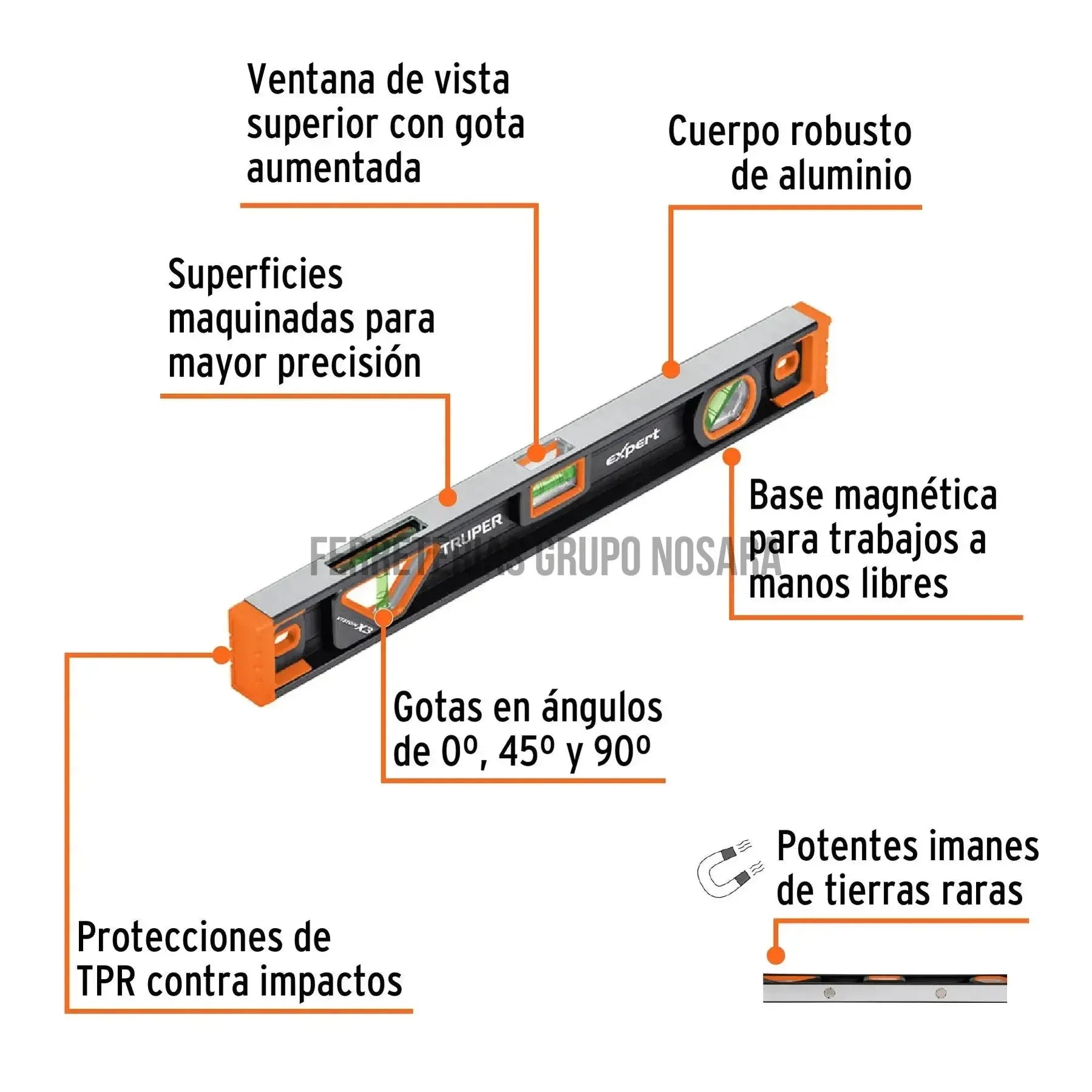 TRUPER NIVEL PROF C/IMAN 18" 14625-