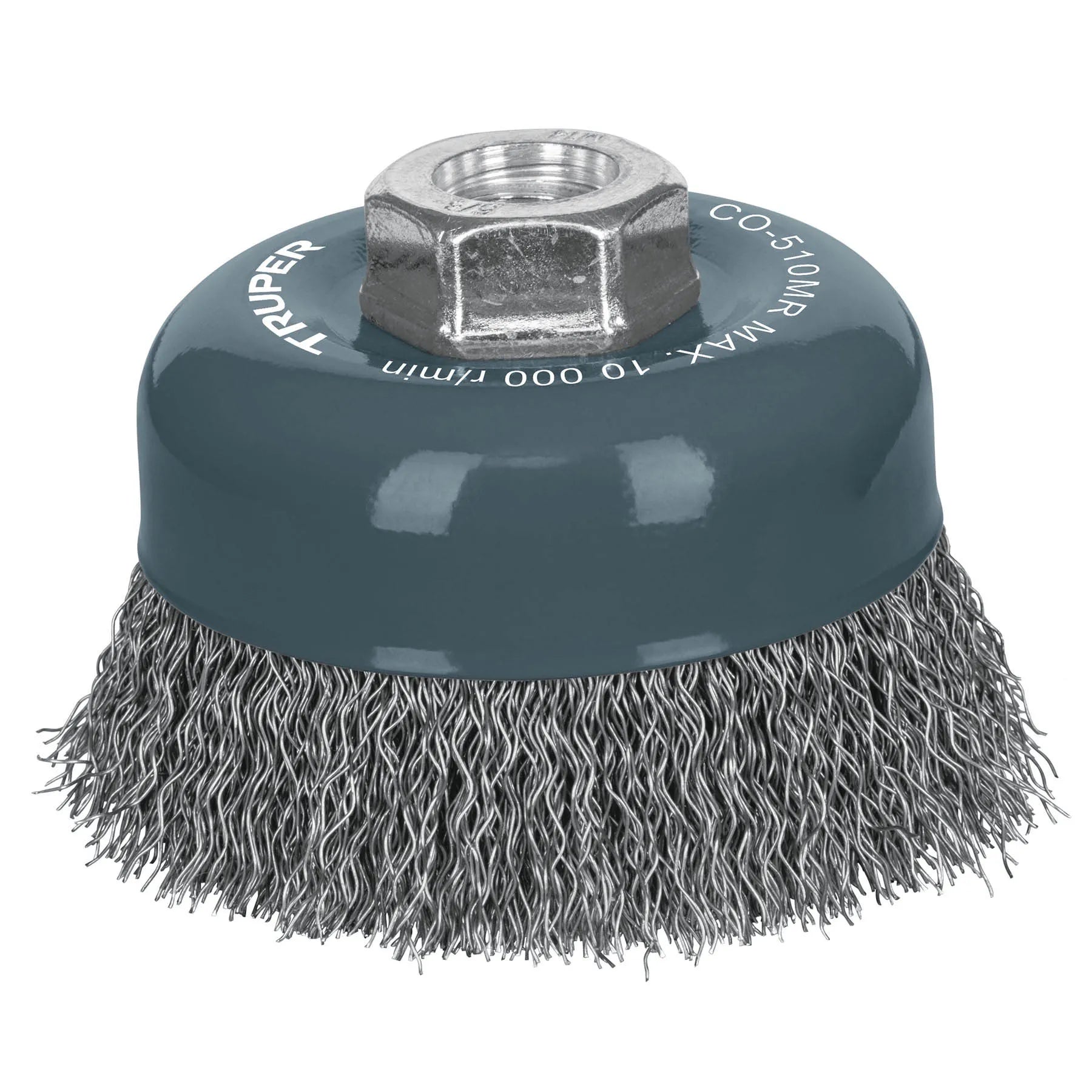 Carda copa 4" alambre ondulado fino, Multi-rosca TRUPER / 100858