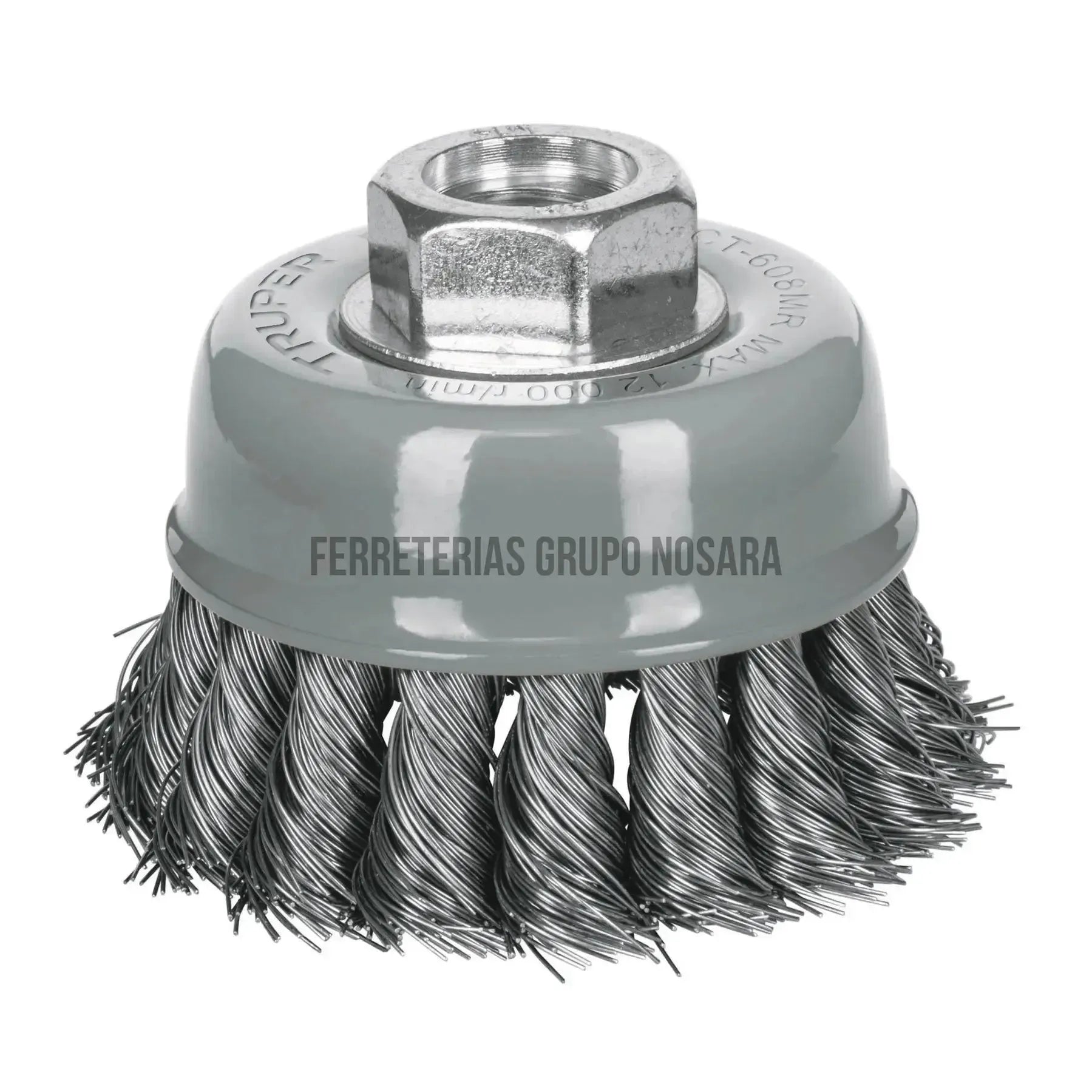 Carda copa 3" alambre trenzado fino, Multi-rosca TRUPER / 100851-