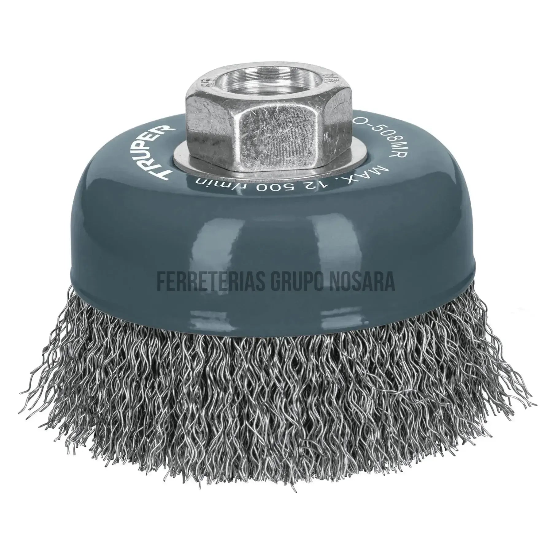 Carda cepillo copa 3' alambre ondulado fino, Multi-rosca, Truper / 100857-