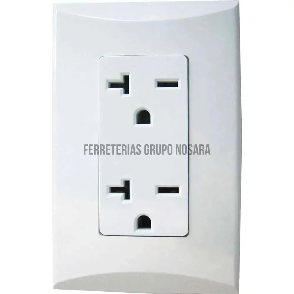 EAGLE TOMA DOBLE 20A 250V PLATA / 1017W-