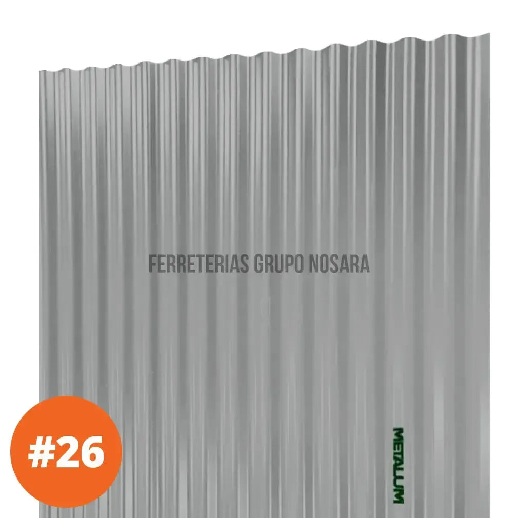 TECHO ONDULADO GALVANIZADO 0.46 mm #26 0.81 X 3.66 METALCO-