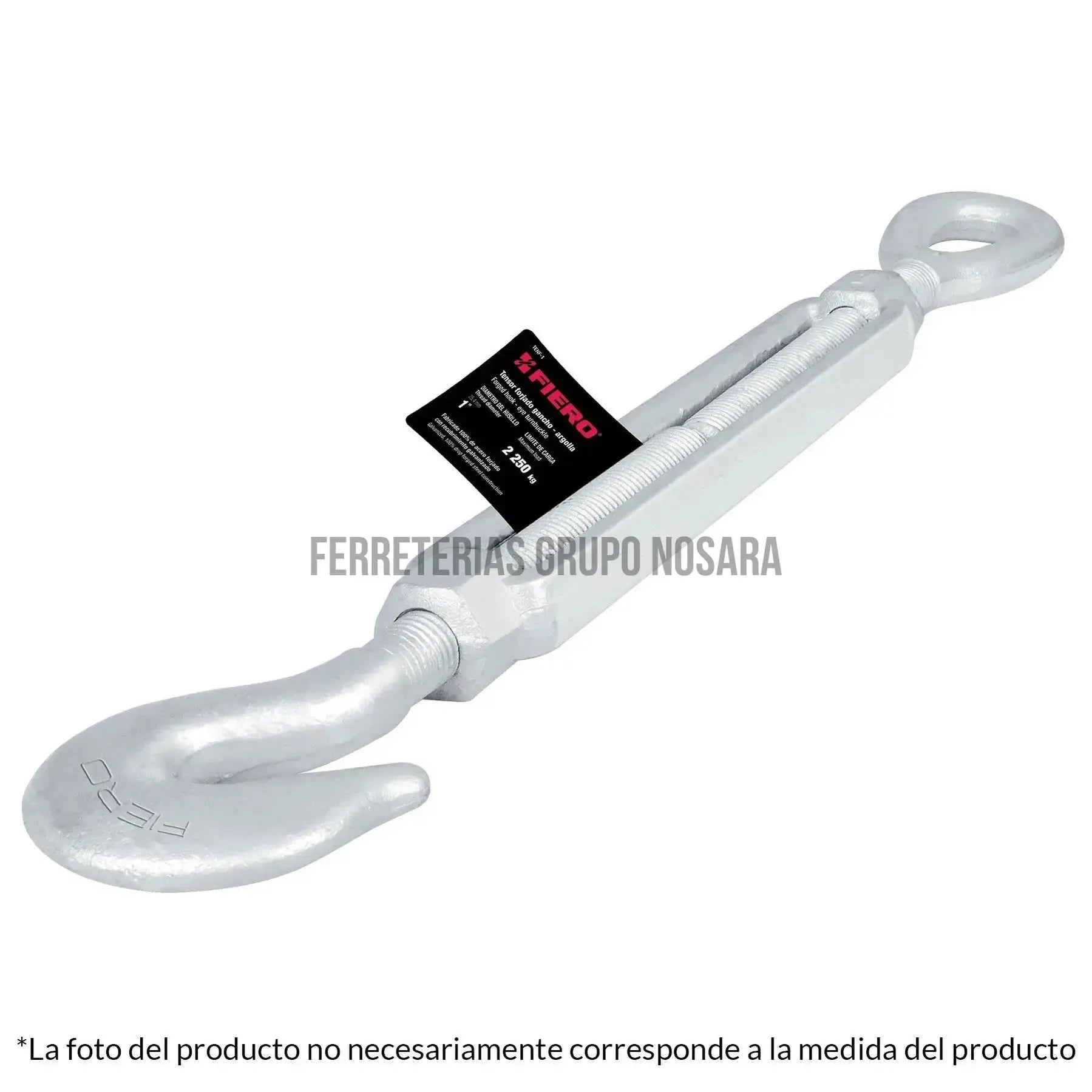Tensor forjado 1/2' gancho-argolla, Fiero 44067-