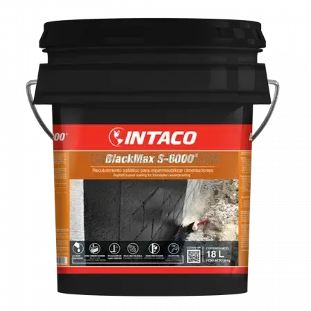 Impermeabilizante asfaltico base solvente BlackMax S-6000 cubeta Intaco-
