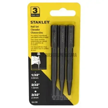 Juego de punzones Stanley para clavos de cabeza cuadrada de 3 piezas 58-230-