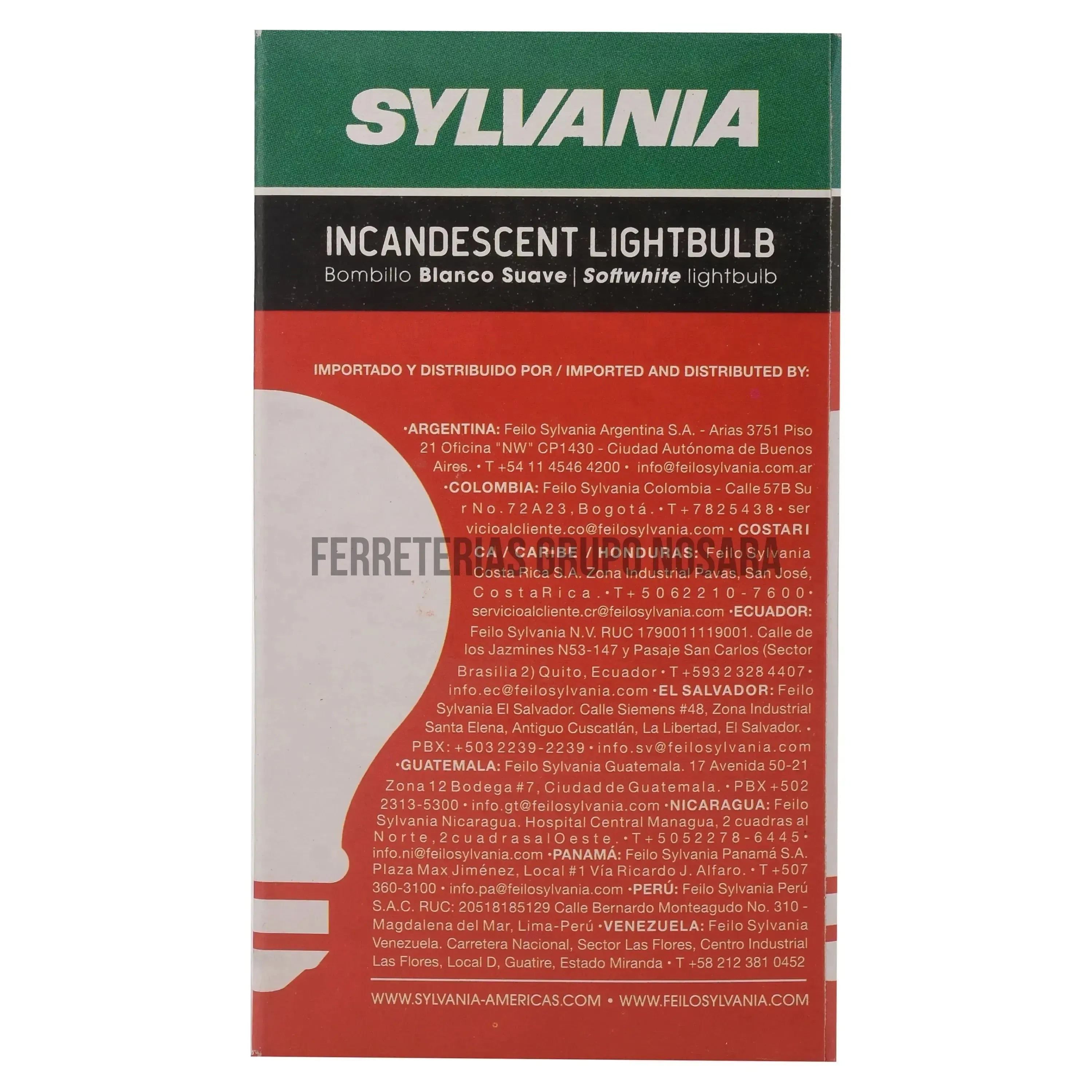 BOMBILLO SYLVANIA INCANDESCENTE - 100W-