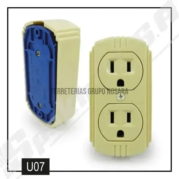 TOMA DOBLE POLARIZADO SUPERFICIAL EAGLE MARFIL (78-V)-108332-7441109002190