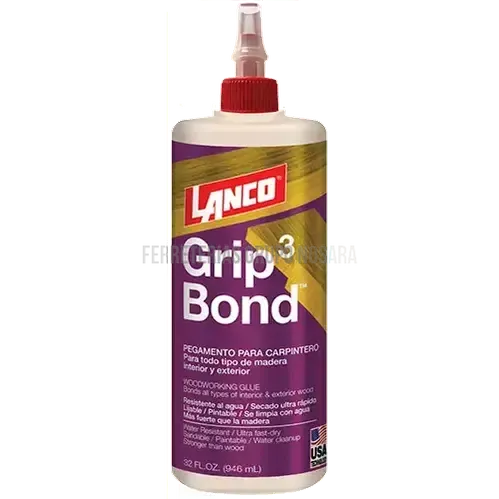 Cola para madera Grip Bond 3 amarilla 1/4 galon Lanco WA505-5-
