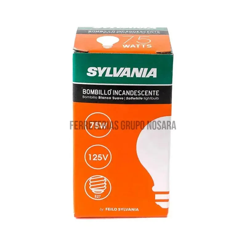 BOMBILLA SYLVANIA 75WATTS 120 VOLTS TAMAÑO CAJA 100-