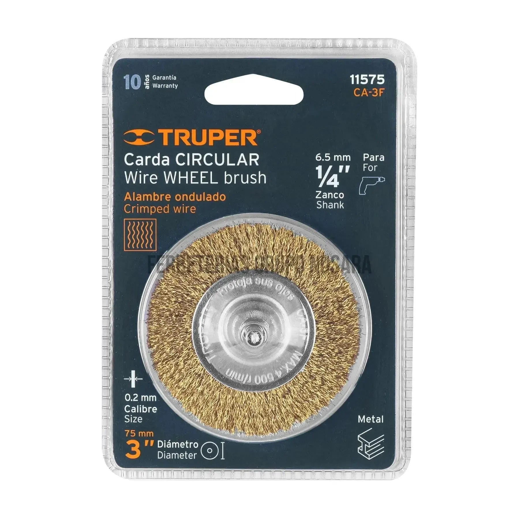 Carda circular 3" alambre fino para taladro, Truper 11575-