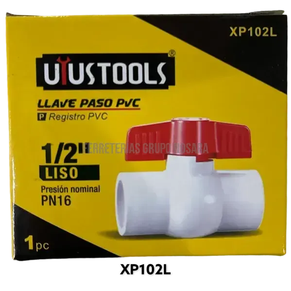 LLAVE PASO PVC 1/2 LISA 62G XP102L UYUSTOOLS-