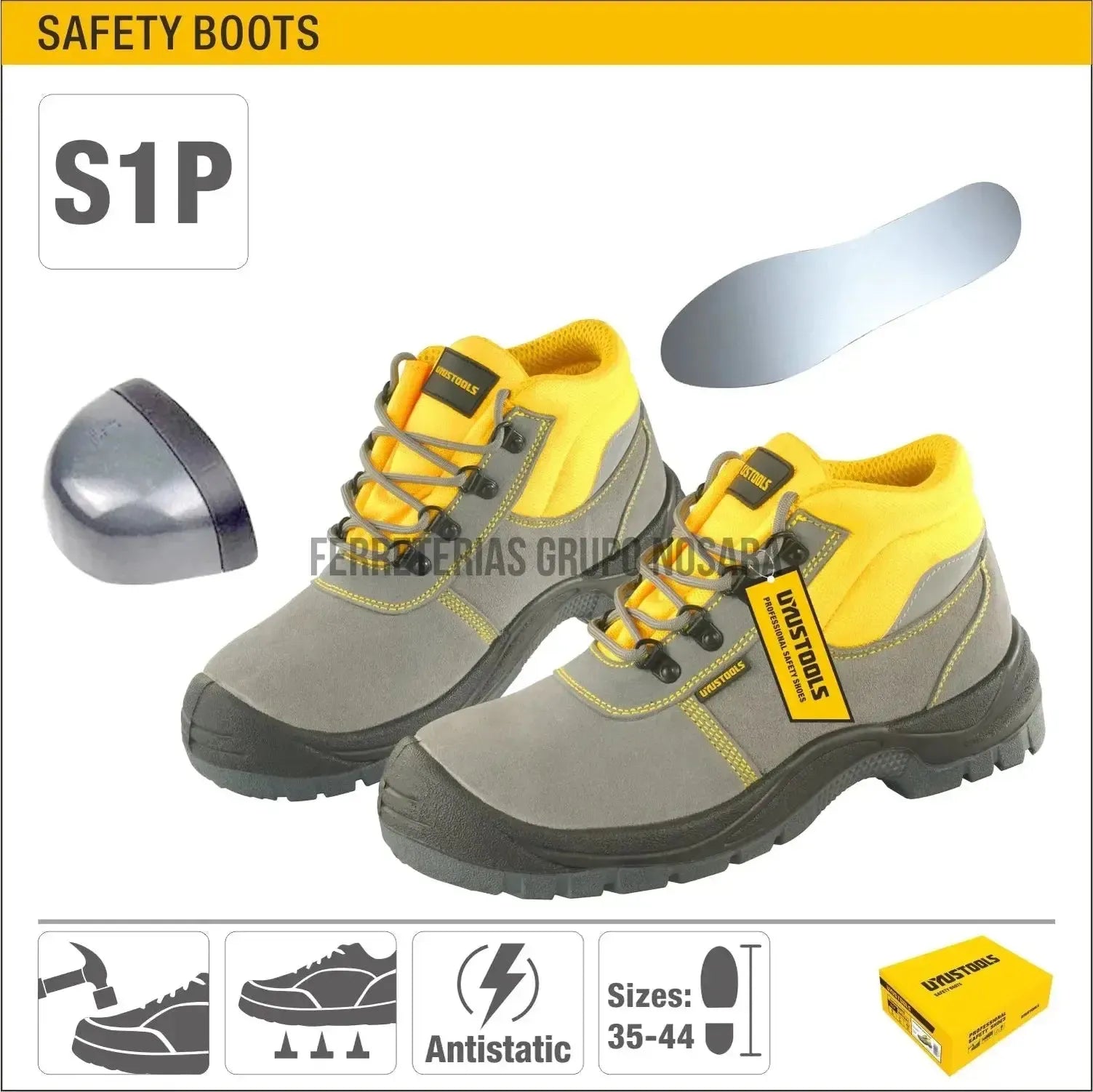 UYUSTOOLS ZAPATO DE SEGURIDAD #42 BOT342-