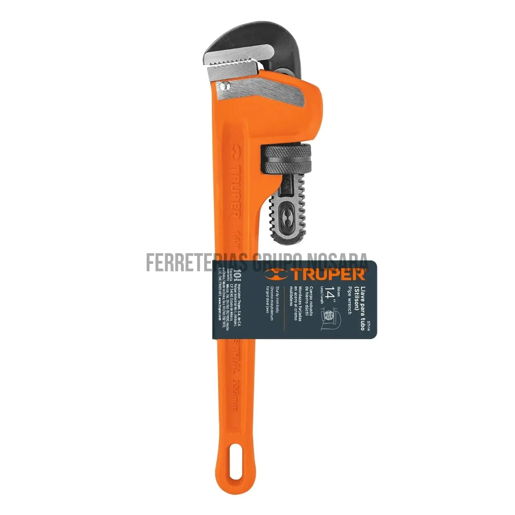 Llave stilson 14" cuerpo robusto de hierro dúctil, Truper / 15838-