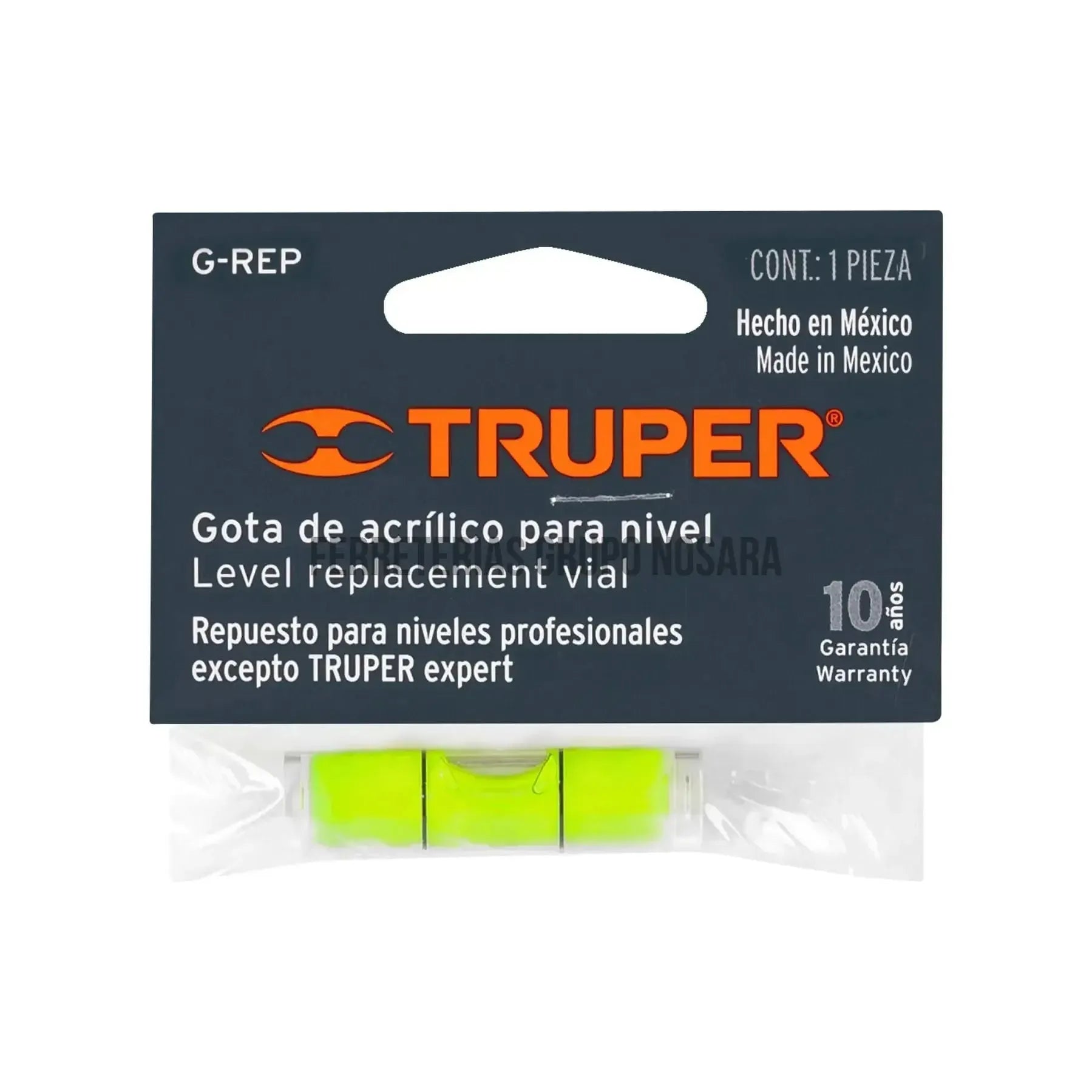 Gota verde de acrílico de repuesto para nivel, Truper / 17042-