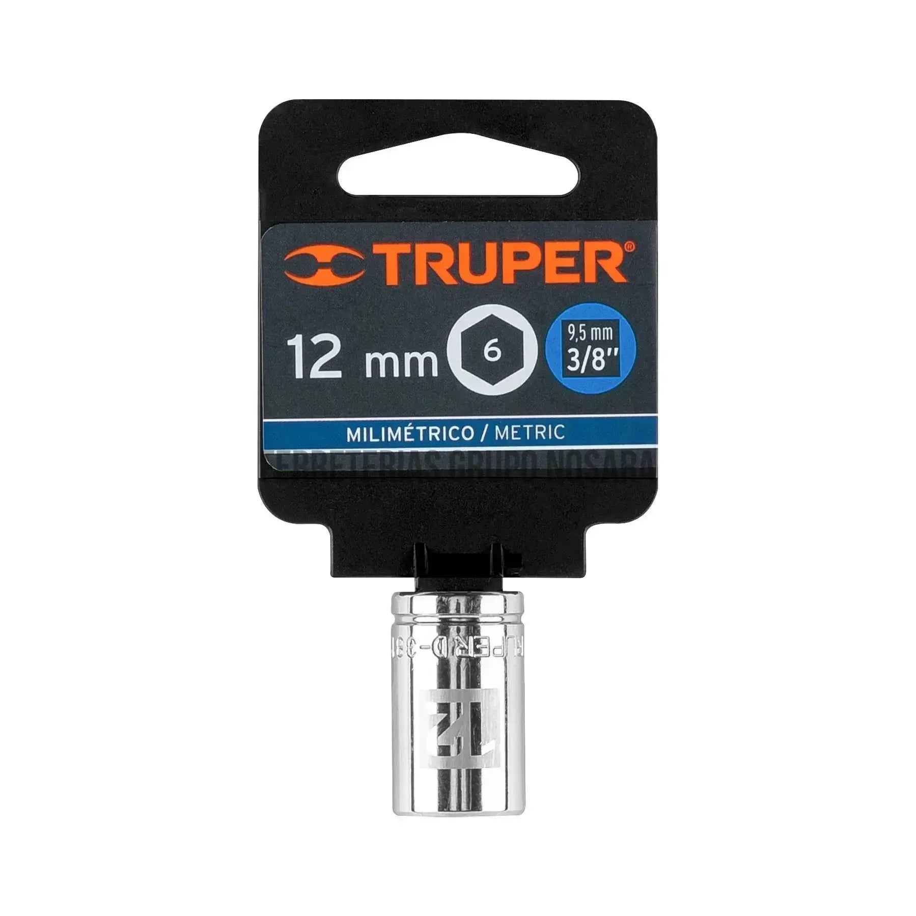 Dado de 12 mm, 6 puntas, cuadro 3/8", Truper / 13676-