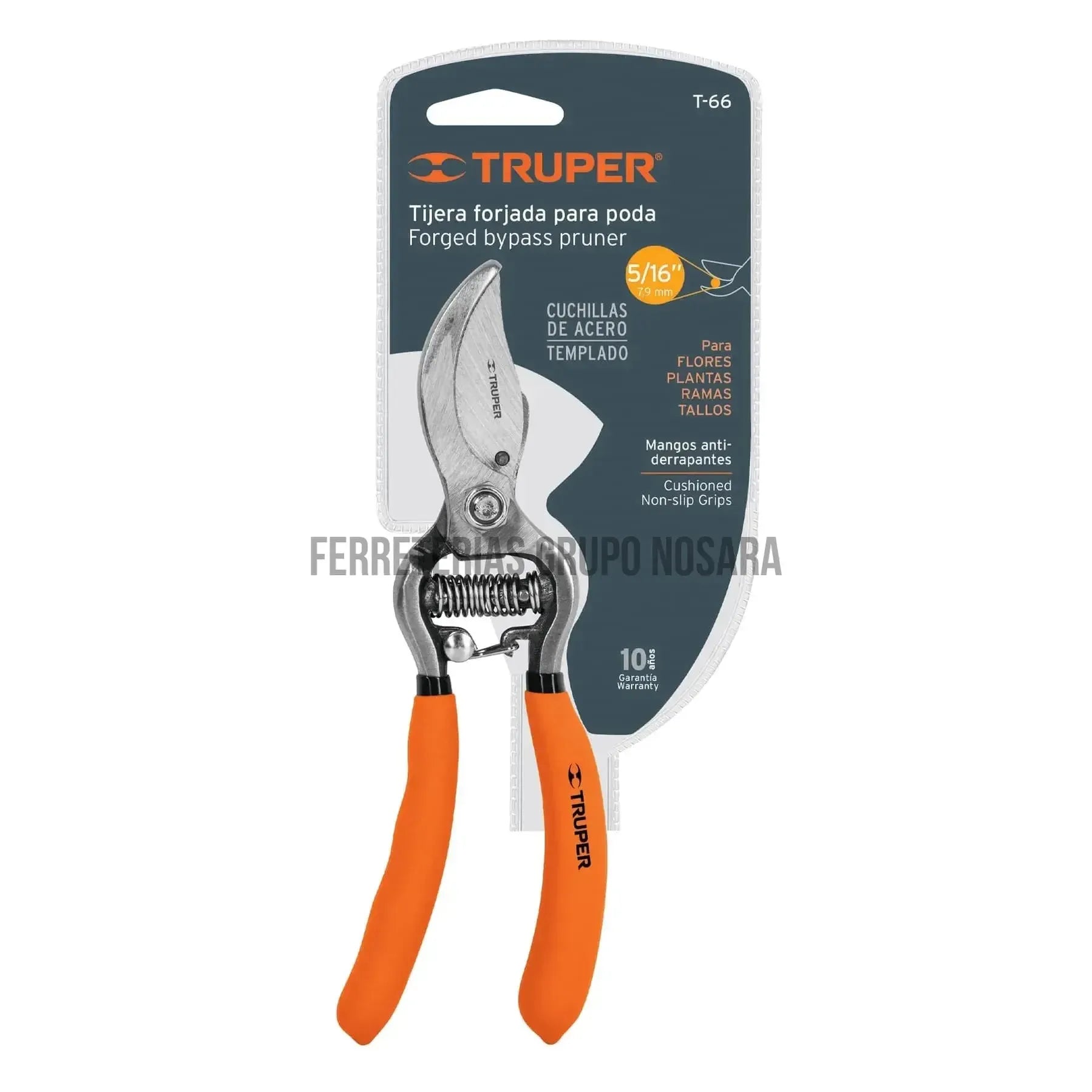 Tijera forjada para poda 6" para jardinería,Truper T-66 18462-